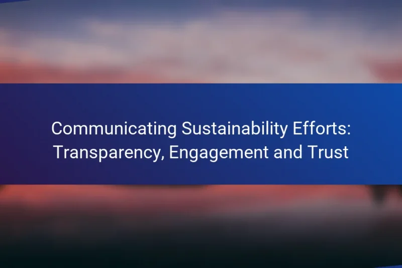 Communicating Sustainability Efforts: Transparency, Engagement and Trust