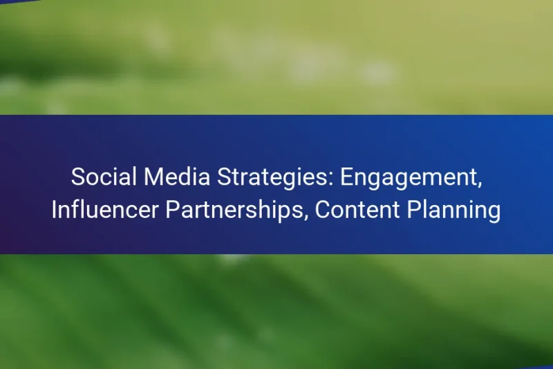 Social Media Strategies: Engagement, Influencer Partnerships, Content Planning