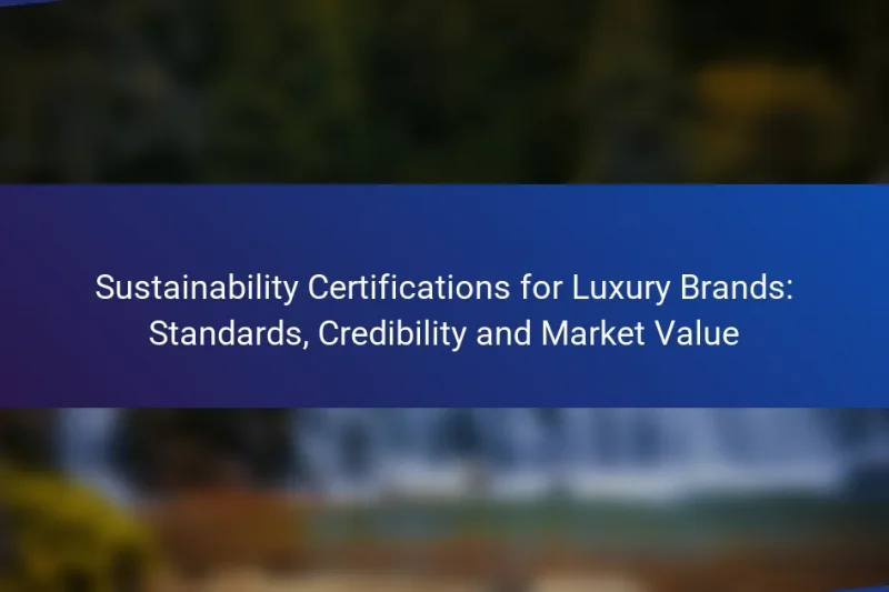 Sustainability Certifications for Luxury Brands: Standards, Credibility and Market Value