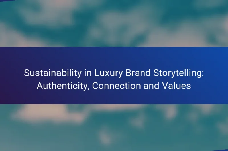 Sustainability in Luxury Brand Storytelling: Authenticity, Connection and Values