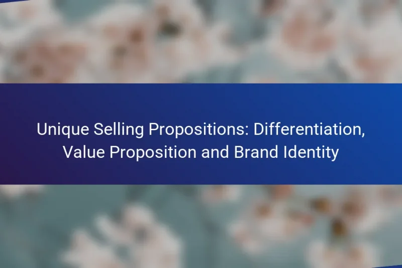 Unique Selling Propositions: Differentiation, Value Proposition and Brand Identity