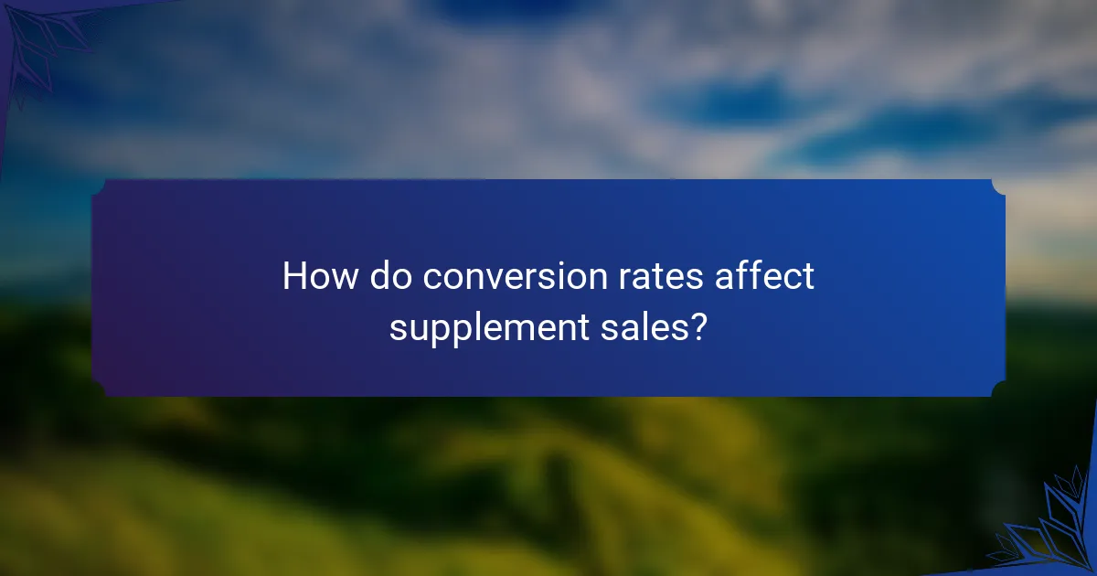How do conversion rates affect supplement sales?