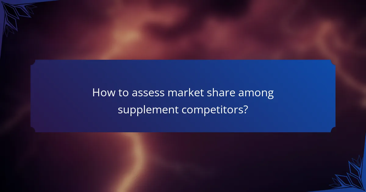 How to assess market share among supplement competitors?