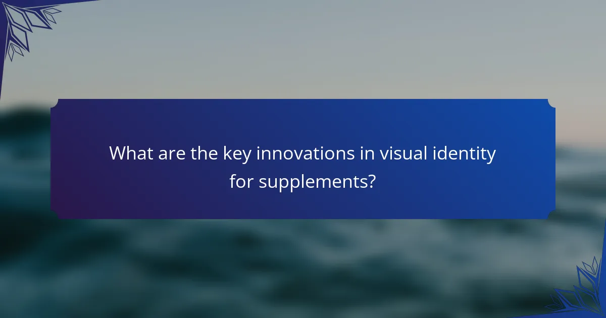 What are the key innovations in visual identity for supplements?