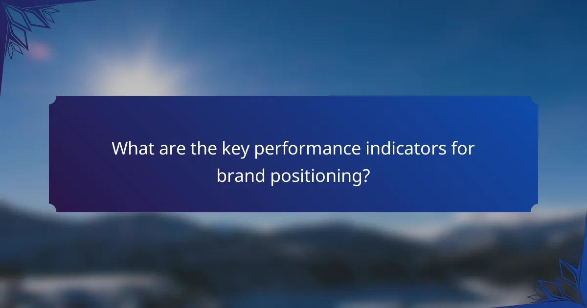 What are the key performance indicators for brand positioning?