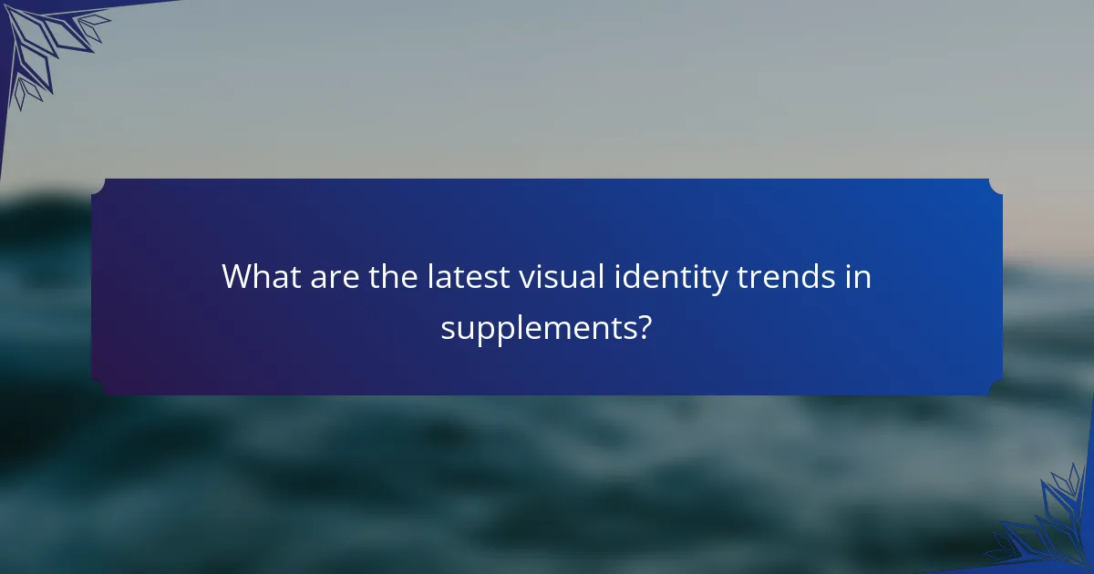 What are the latest visual identity trends in supplements?