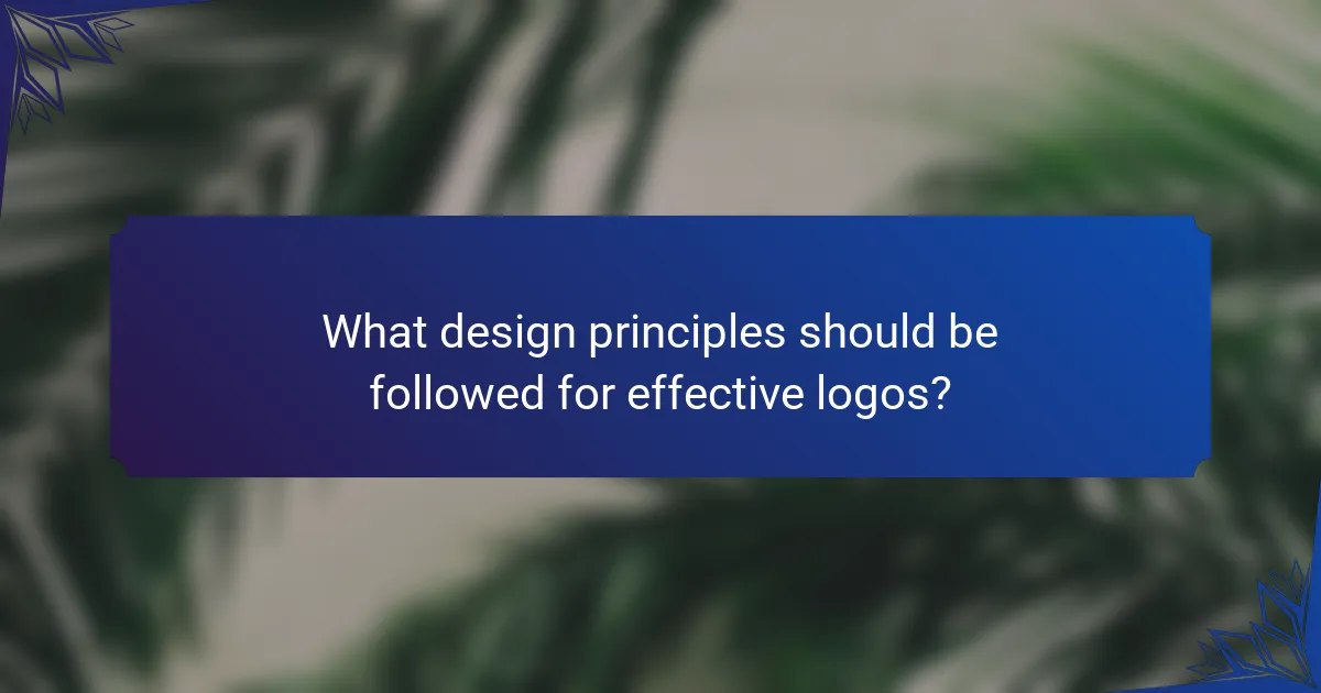 What design principles should be followed for effective logos?