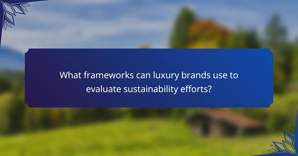 What frameworks can luxury brands use to evaluate sustainability efforts?