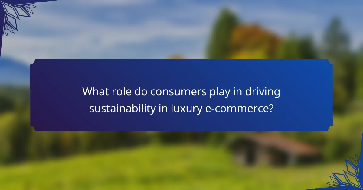 What role do consumers play in driving sustainability in luxury e-commerce?