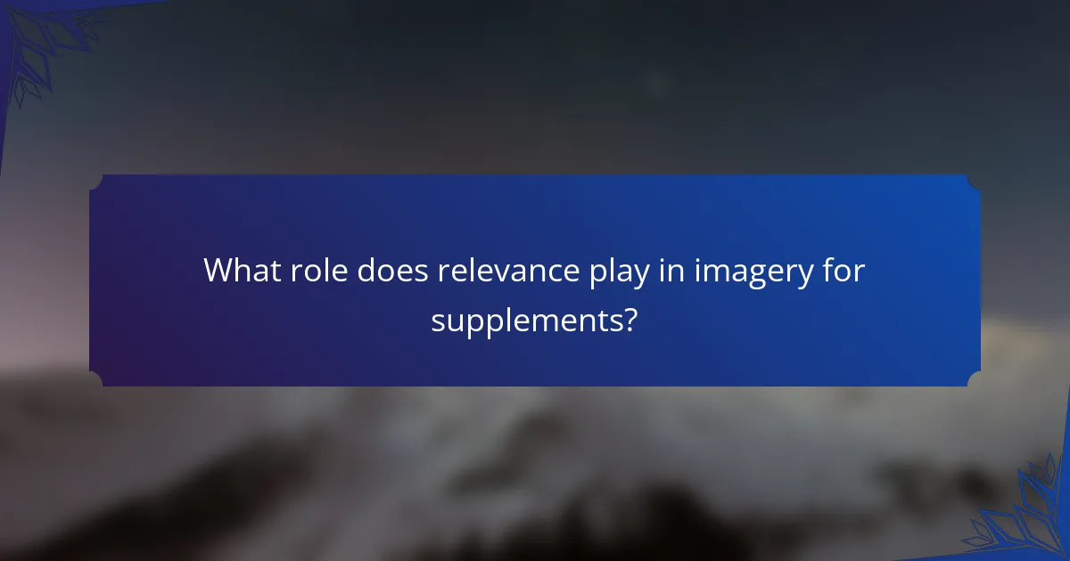 What role does relevance play in imagery for supplements?